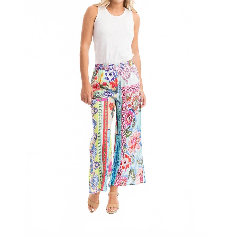 NEW ORIENTIQUE digital rayon pants in multi